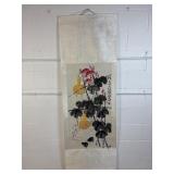 "Morning Glory & Bottle Gourd" Hanging Scroll