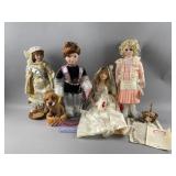 Collection of Porcelain Dolls & More