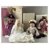 4 Porcelain Dolls Dancer, Sailor, Christening More