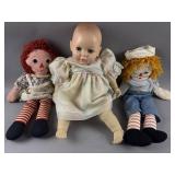 Vtg Raggedy Ann & Andy Doll & More