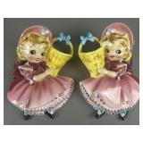 1958 Geo Z. Lefton "Miss Dainty" Pair Wall Pockets