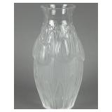 Lalique Frosted "Tulips" Crystal Art Deco Vase