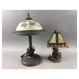 Vtg Reverse Hand Painted Dome Lamp & More