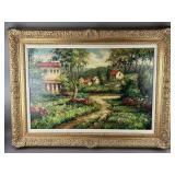 Lush Landscape Oil Painting By Hensett Gilt Frame
