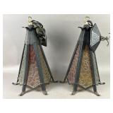 Mid-Century Pair Spanish Revival Hanging Lights
