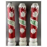 Vintage Empire Blow Molds 3 Noel Candles
