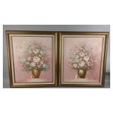 Signed J. Chilton Floral Paiting Set