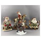 Vtg Fitz & Floyd Santa Teapot & More