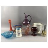 Various Vtg Decorative Glassware Items