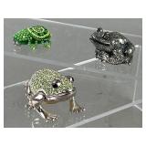 Sterling S. Uridea 3-5G, Godinger & Beaded Frogs
