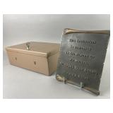 Rockaway Metal Lockbox & Bronze Dedication Plaque