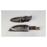 Skinning and Hunting Knives with Sheaths Damascus