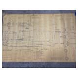 Vintage Britannia Mark 312 Plane Blueprint Sheet