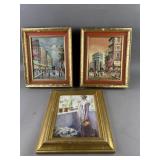 Pair of A. De Lys & Print W. H Margetson Paintings