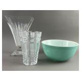 Vintage Waterford Crystal Vases & Pyrex Bowl
