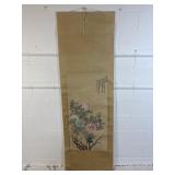 "Peonies" Chinese Hanging Scroll By Tang Shishu