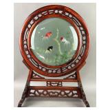 Chinese Dbl. Sided Silk Embroidery Table Screen