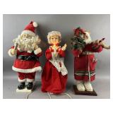 Vtg Animated/Lighted Santa & Mrs Claus & More