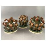 Vintage Glazed Biomorphic Stoneware Art Pieces