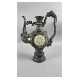 Tibetan Silvered Copper Ritual Ewer or Teapot
