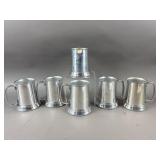 Vtg Hudsonï¿½s Detroit Beer Steins W/Clear Bottoms