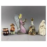 Vtg Stained Glass Angel, Goebel Figures & More
