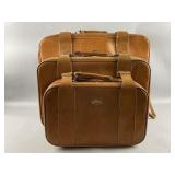 Vtg T-Club Faux-leather Nesting Luggage Set