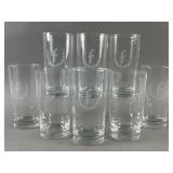 Vintage 8 Monogram "F" High Ball, Tumbler Glasses