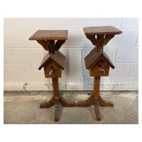 MCM Freestanding Wooden BirdHouse Plant Stands