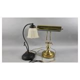 Art Nouveau-style Swan-neck and Piano Lamps