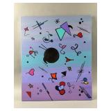 Vintage Abstract Painting on Canvas by Schweigh