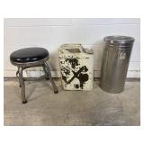 Retro Stool, US Military Style 5 Gallon Can & More