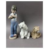 LLadro Polar Bear & Boy Porcelain Figurines