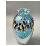 Signed Vtg Hand-blown Studio Art Glass Vase
