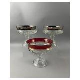 Vtg Kingï¿½s Crown Pedestal Compote Bowls