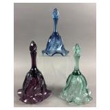 Vtg Fenton Paisley Swirl Bells