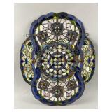 Vtg Tiffany-style Victorian Stained Glass Panel