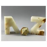 Hand-Carved Onyx Alphabet Bookends & More