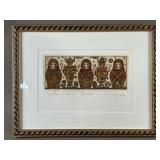 Vtg. Matryoshka Doll Etching By Artist N. Kazimova