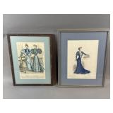 Vintage Framed 19th Century Fashion Plates