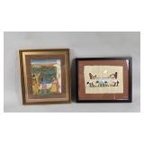Egyptian Papyrus and Indian Rajput Style Paintings