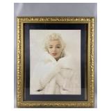 Framed Photo of Marilyn Monroe in Mink