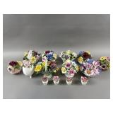 Vintage Porcelain Flower Pot Figurines