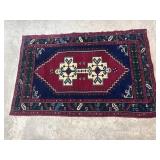 Vtg Hand Knotted Wool Area Rug