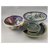 Signed Riva Hand-Painted Ceramic Bowl & More