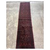 Vtg Hand Knotted Persian Style Runner Rug
