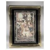 Framed Chinese Hand-colored Art Print