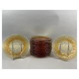 Vtg Arcoroc Sierra Amber Glass Plates