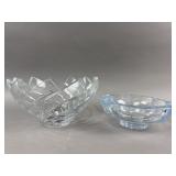 Clear Crystal Bowl & Light blue Tinted Bowl