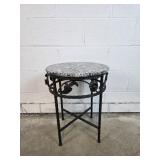 French-Style Round Marbel Top Accent Table